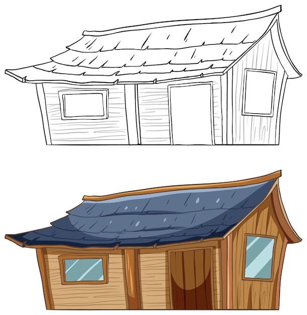 Free vector from sketch to reality house illustration