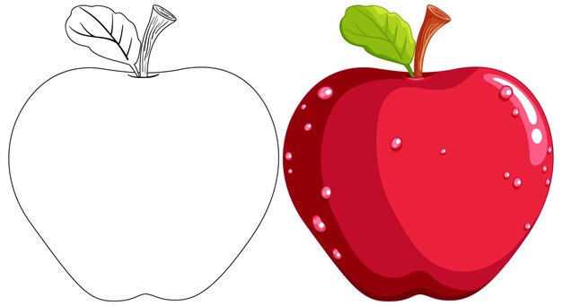 Free Vector from sketch to vibrant vector apple