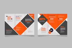 Free vector front and back abstract trifold brochure