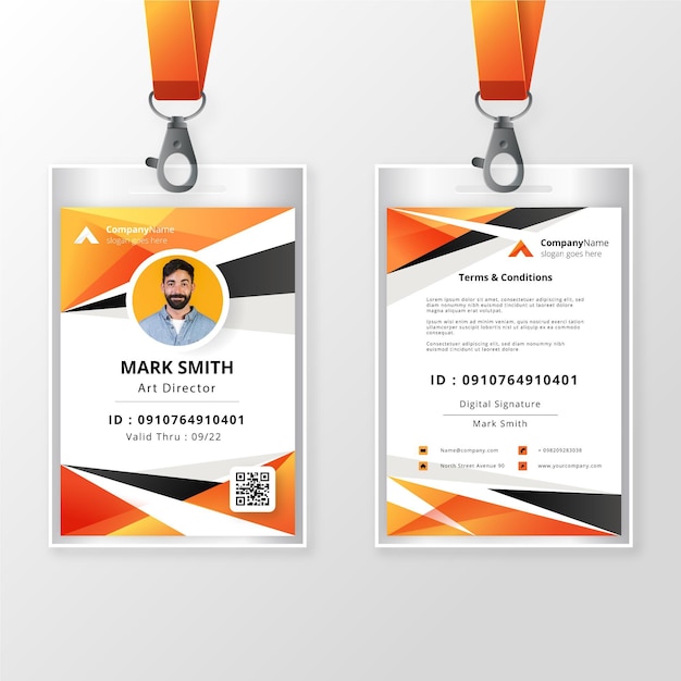 Free vector front and back id badge template