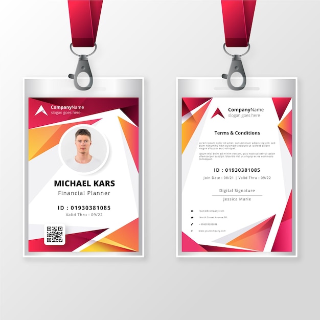 Front and back id card template