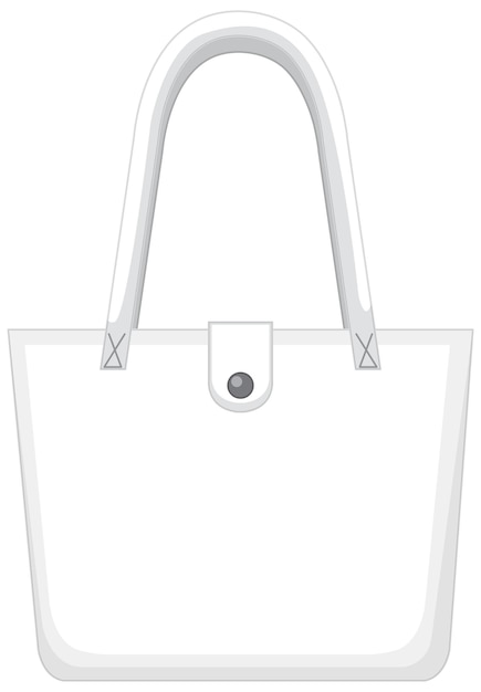 Free vector front of basic white handbag isolated