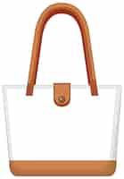 Free vector front of basic white handbag isolated