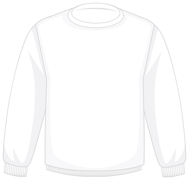 Front of basic white long sleeves isolated