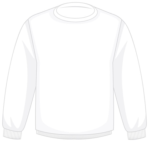 Front of basic white long sleeves isolated