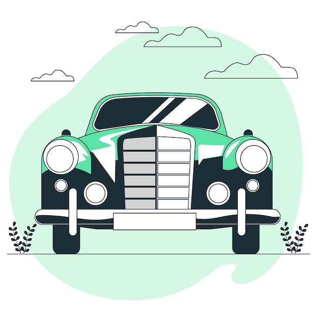 Front car concept illustration Free Vector