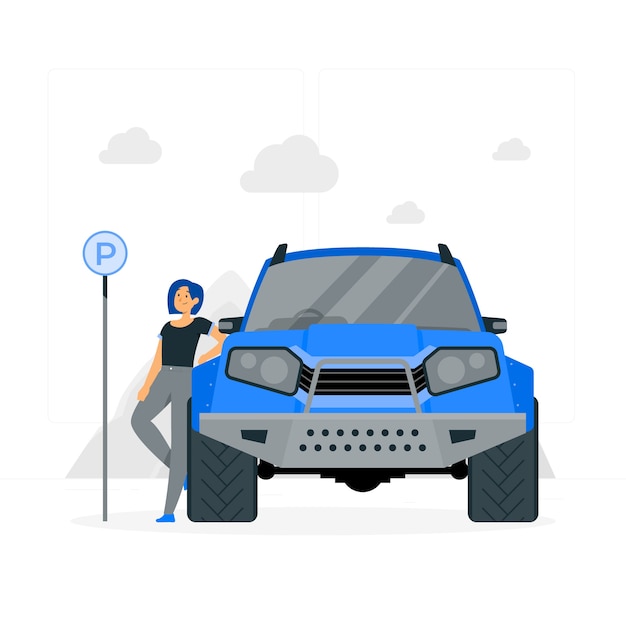Front car concept illustration Free Vector
