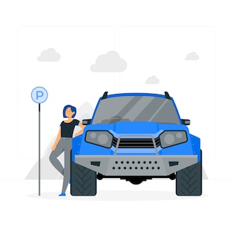 Front car concept illustration Free Vector