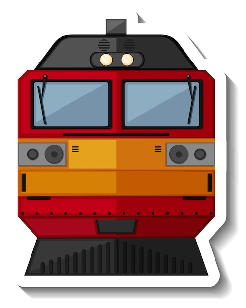 Free vector front of diesel locomotive in cartoon style