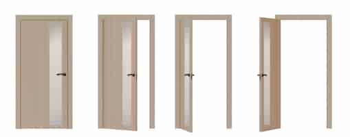 Free vector front entrance door opening steps