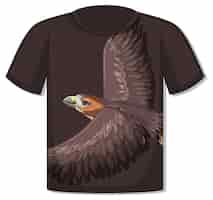 Бесплатное векторное изображение Передняя часть футболки с шаблоном орла