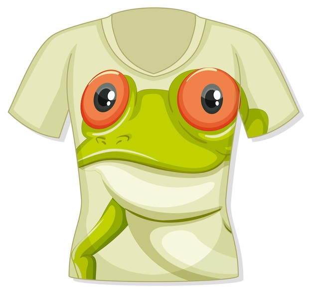 Бесплатное векторное изображение Передняя часть футболки с рисунком лягушки
