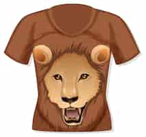 Бесплатное векторное изображение Передняя часть футболки с рисунком льва