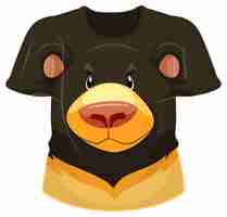 Free vector front of t-shirt with black bear pattern