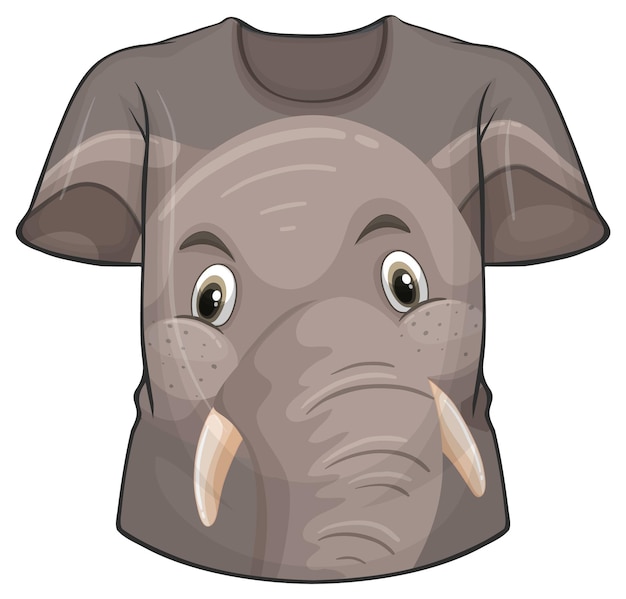 Free vector front of t-shirt with elephant pattern