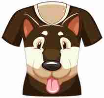 Free vector front of t-shirt with face of shiba dog pattern