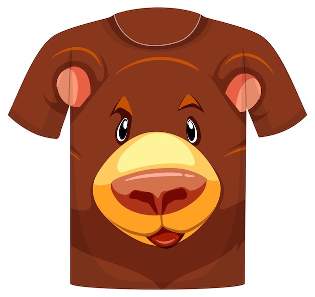 Front of t-shirt with grizzly bear pattern