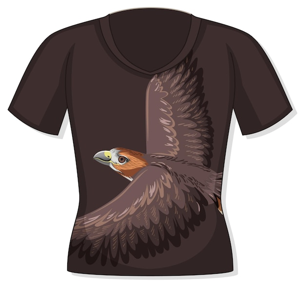 Front of t-shirt with hawk pattern