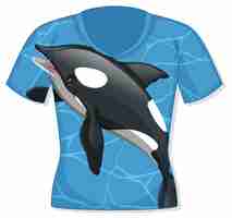 Free vector front of t-shirt with orca pattern