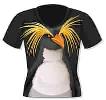 Free vector front of t-shirt with penguin pattern