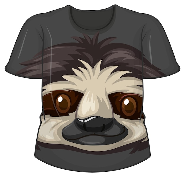Free vector front of t-shirt with sloth pattern