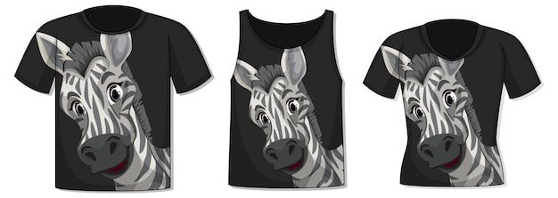 Vettore gratuito davanti t-shirt con modello zebra