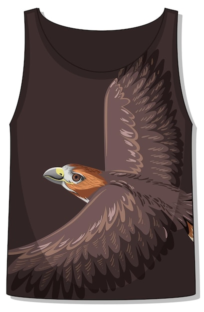 Front of tank top sleeveless with hawk pattern