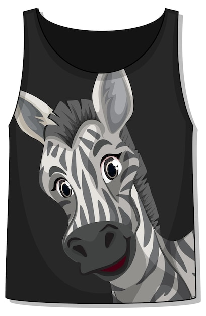 Free vector front of tank top sleeveless with zebra pattern