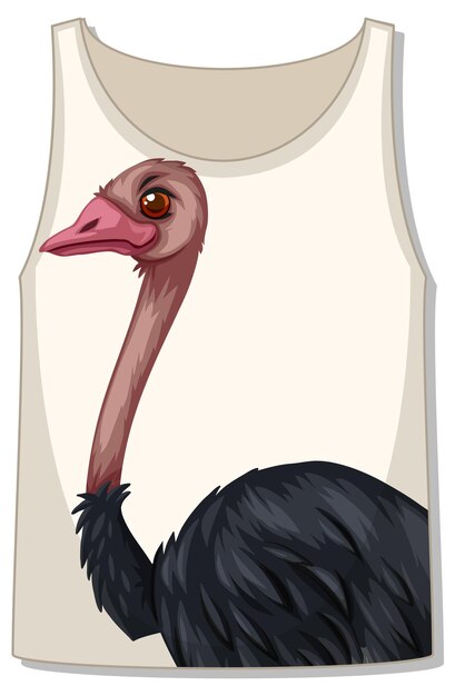 Front of tank top with ostrich template