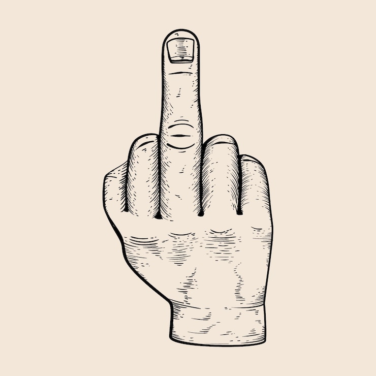 Free Vector front view sketch of fuck you symbol
