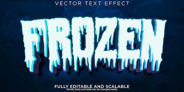 無料ベクター 冷凍編集可能なテキスト効果の氷と霜のテキスト スタイル x9