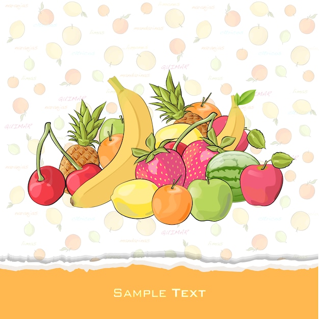 Vettore gratuito disegno di sfondo della frutta