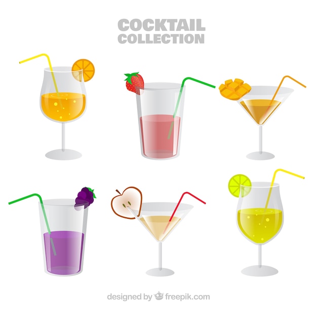 Collezione di cocktail di frutta