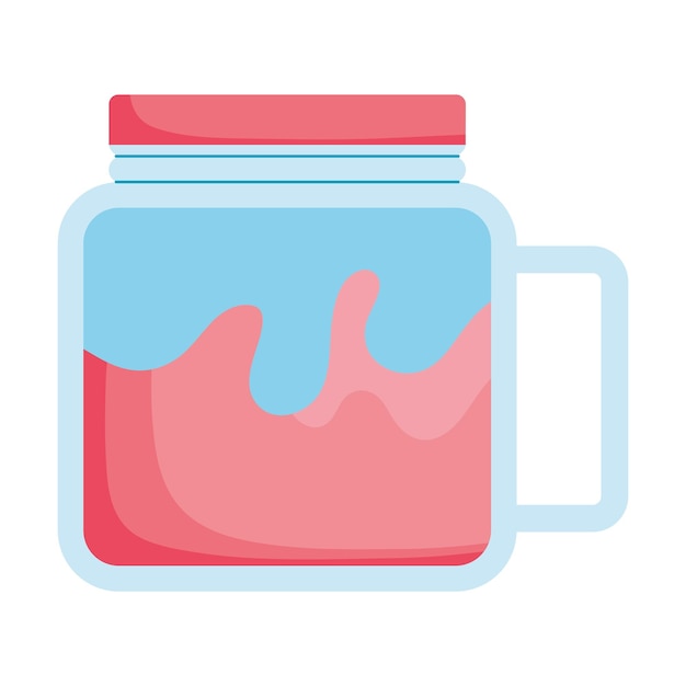 Free vector fruit drink of strawberry jar