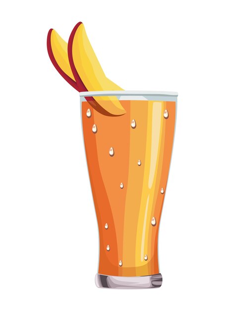 fruit drink with drops icon isolated