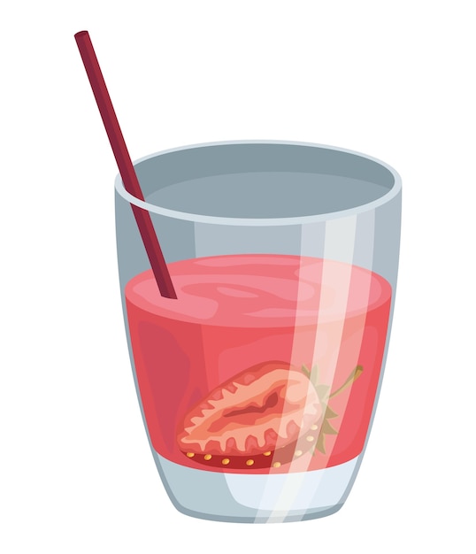 fruit drink with straw icon isolated