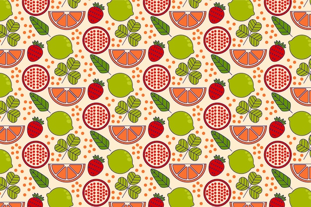 Fruit and floral flat pattern