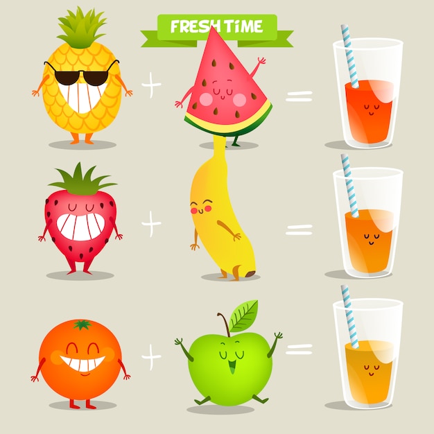 フルーツジュースの背景デザイン