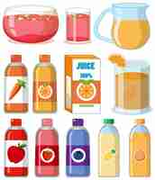 Free vector fruit juice in various packaging vector set