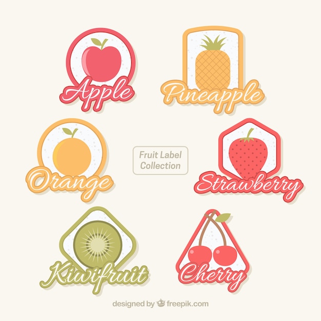 Free vector fruit label collection