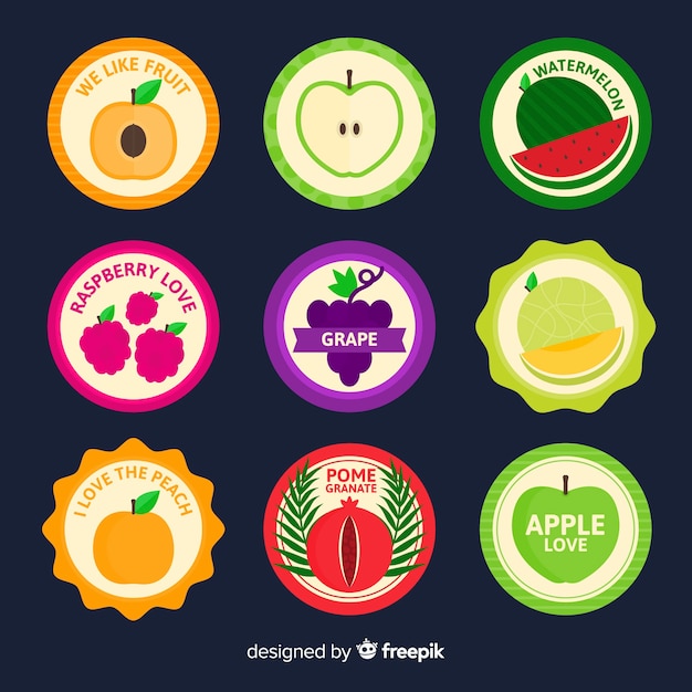 Free vector fruit label collection