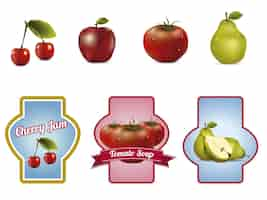 Free vector fruit label collection