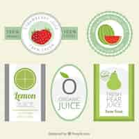 Free vector fruit labels collection