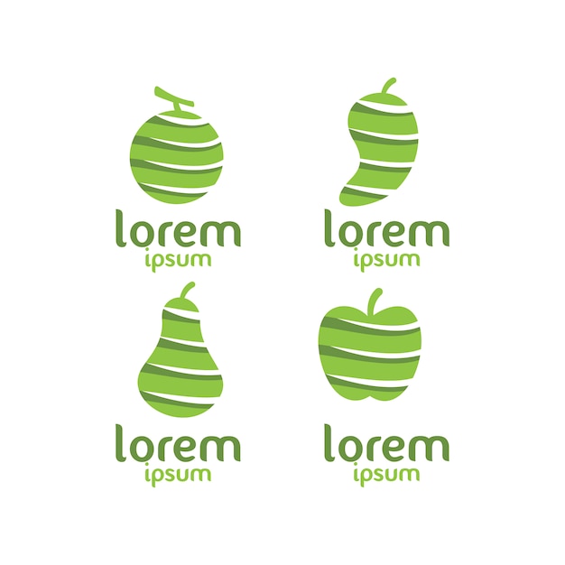 Free vector fruit logo collection