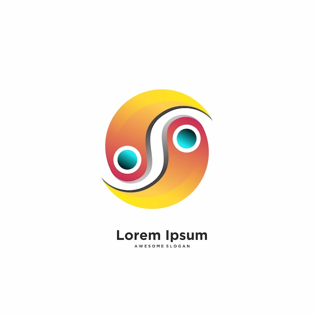 Фруктовый логотип красочные градиентные иллюстрации