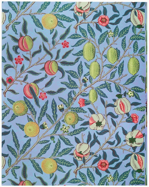 Fruit or pomegranate by william morris. digitally enhanced andized by rawpixel.