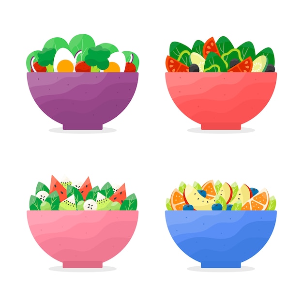 Fruit and salad bowls collection