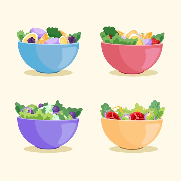 Fruit and salad bowls