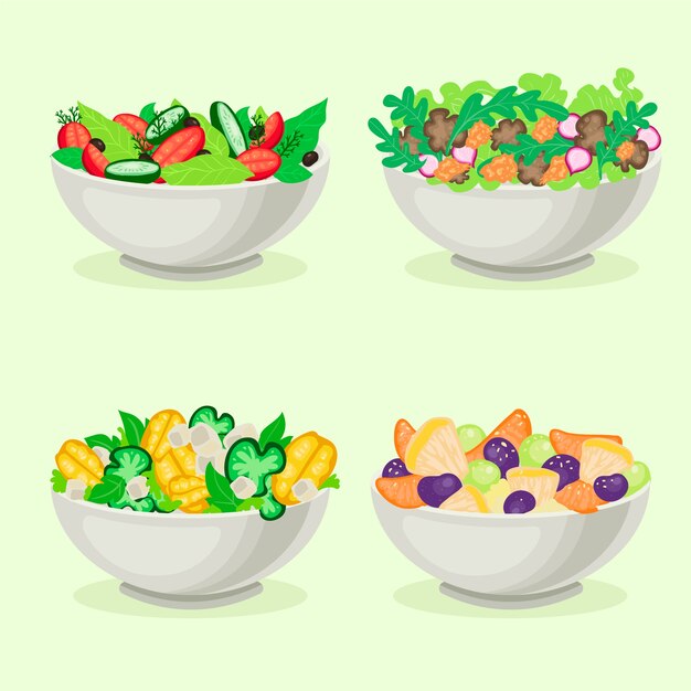 Fruit and salad bowls