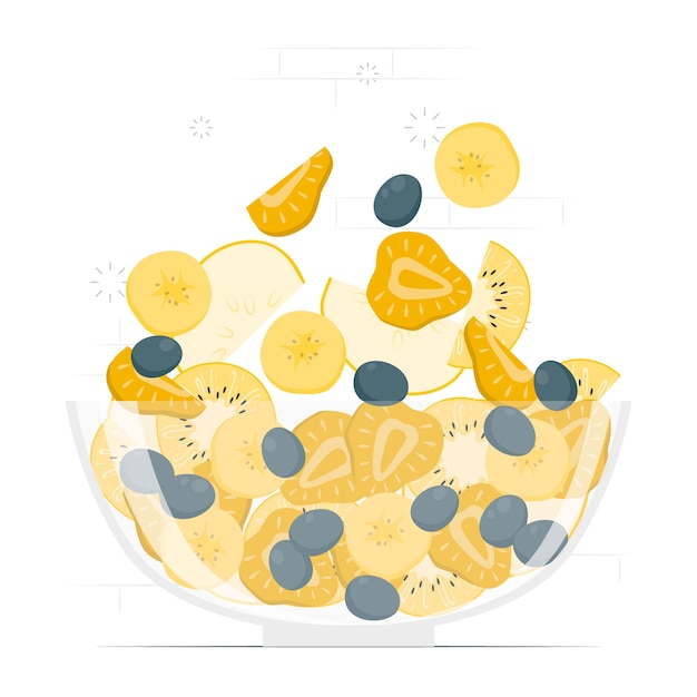 Free vector fruit salad concept illustration